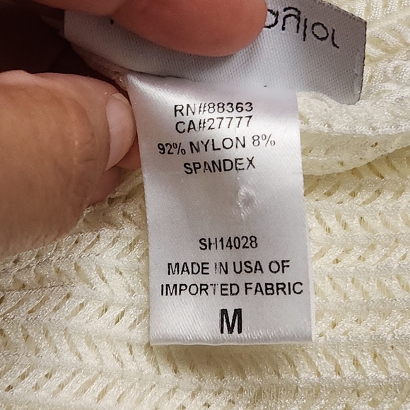 Jordan Taylor Swim Cover Up Mesh Tunic Bell Sleeve In Ivory Size M - Picture 8 of 11